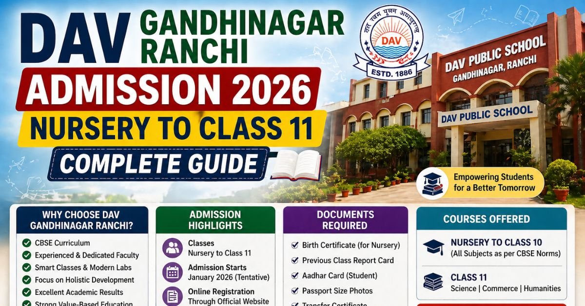 DAV Gandhinagar Ranchi Admission 2026