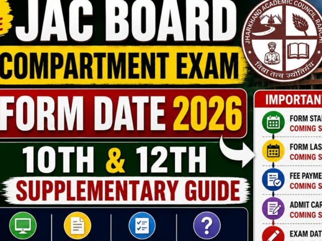 JAC Board Compartment Exam Form Date 2026: 10th & 12th Supplementary Guide