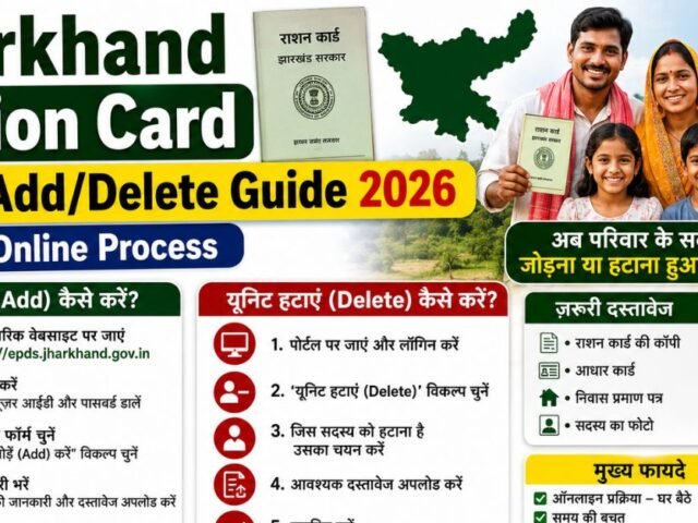 Jharkhand Ration Card Unit Add/Delete Guide 2026: Online Process