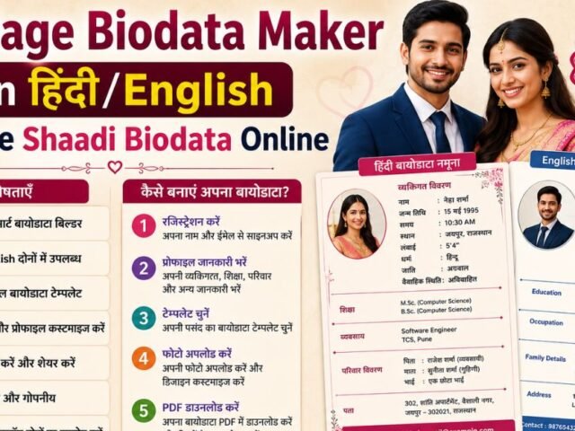 Marriage Biodata Maker in Hindi/English: Create Shaadi Biodata Online