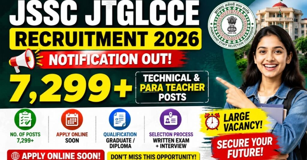 JSSC JTGLCCE Recruitment Notification 2026 Apply Online