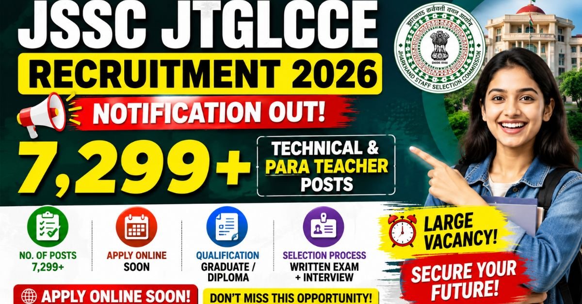 JSSC JTGLCCE Recruitment Notification 2026 Apply Online