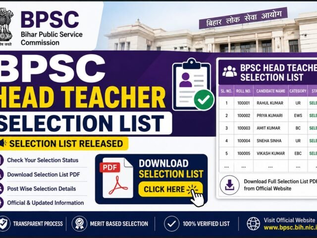 BPSC Head Teacher Selection List 2026 Out Soon: Check District-Wise Merit List PDF & Cut-off Marks