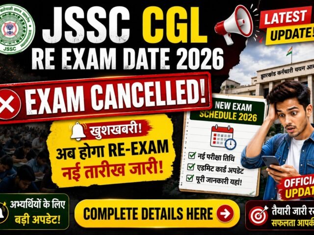 JSSC CGL Re Exam Date 2026: Exam Cancelled, Latest Updates & Schedule