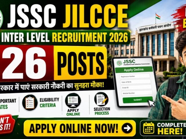 JSSC JILCCE Inter Level Recruitment 2026: Apply Online for 326 Posts, Dates & Eligibility