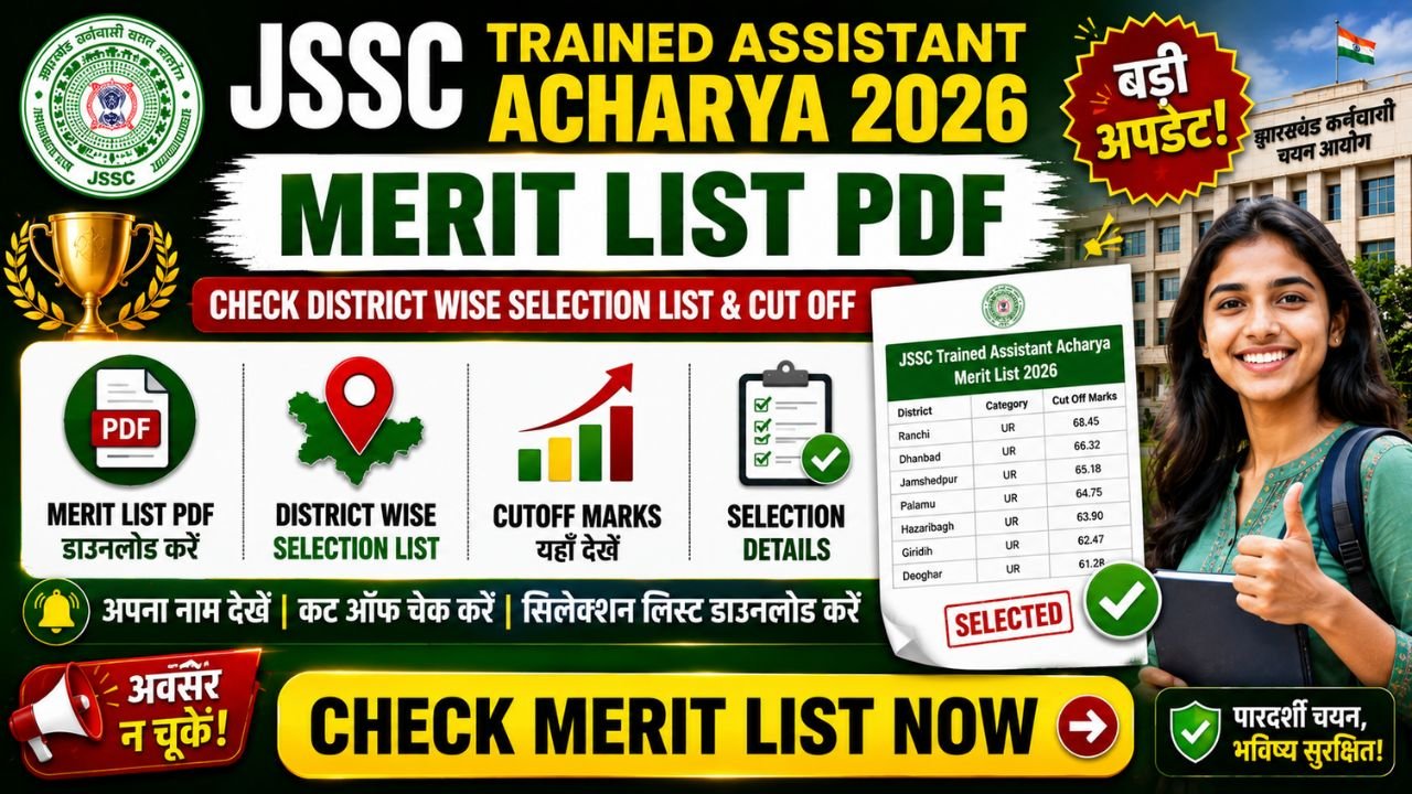 JSSC Trained Assistant Acharya 2026 Merit List