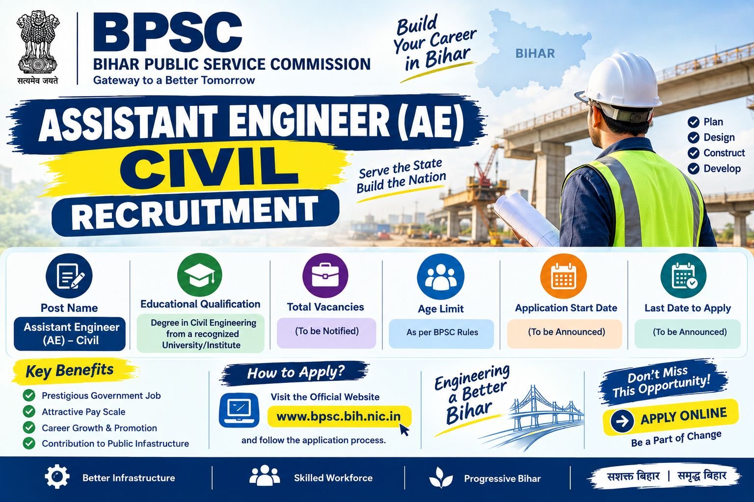 BPSC Assistant Engineer AE Civil recruitment 2026
