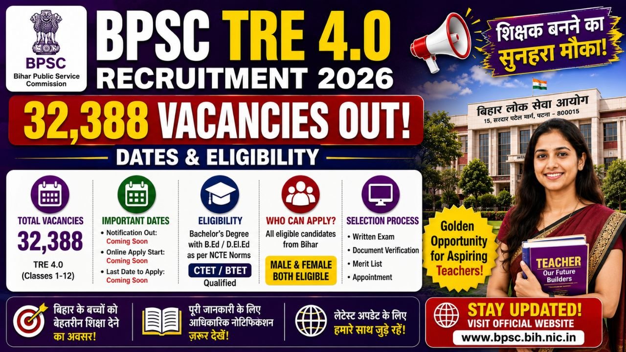 BPSC TRE 4.0 Vacancy Update 2026