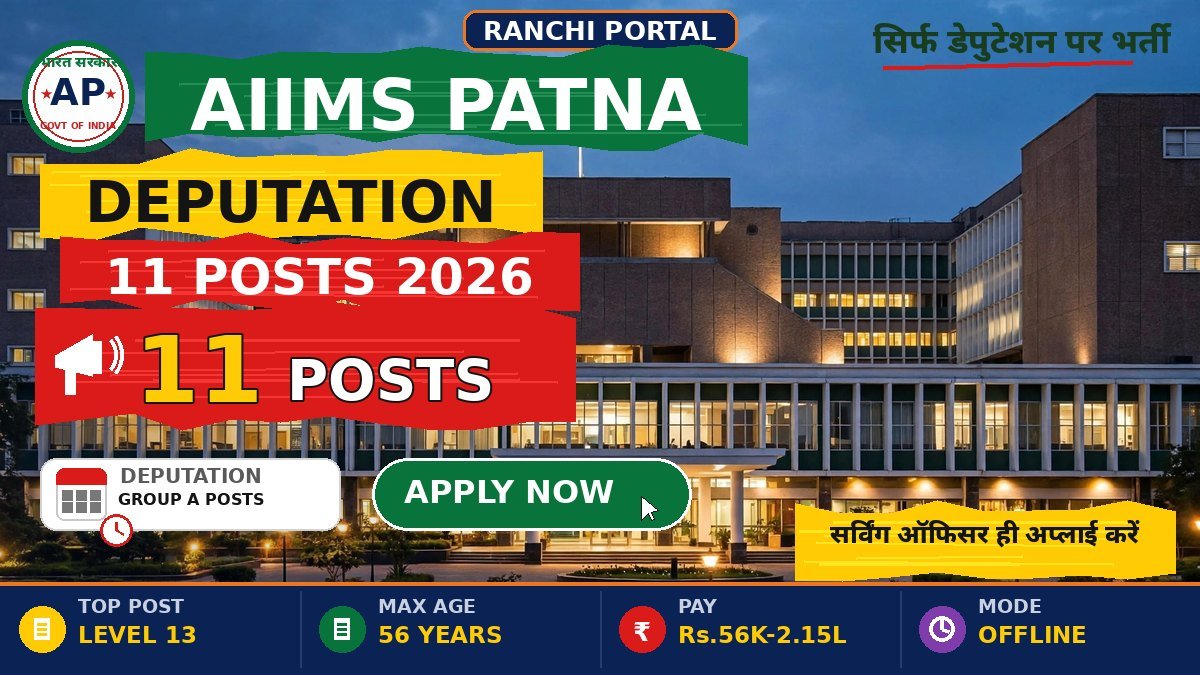AIIMS Patna Recruitment 2026: 11 Posts on Deputation