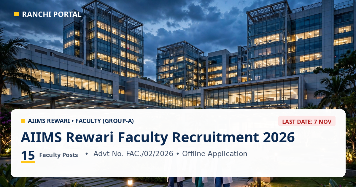 AIIMS Rewari Faculty Recruitment 2026 – 15 Group-A posts