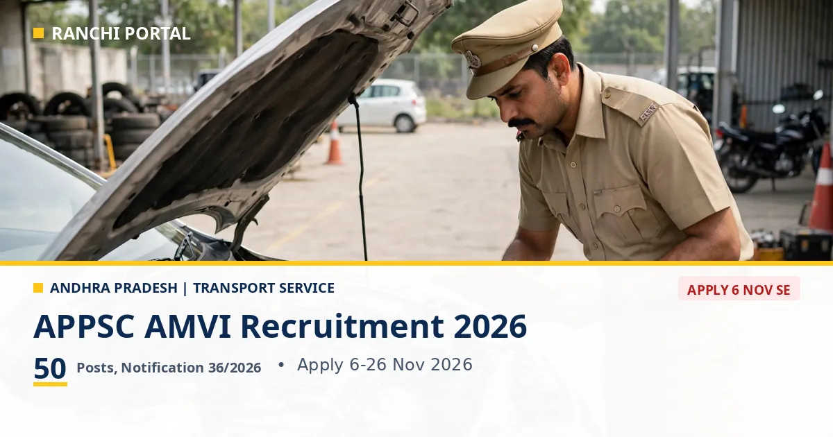 APPSC AMVI Recruitment 2026 — 50 posts, apply 6-26 November 2026