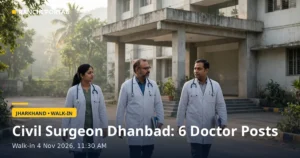 Civil Surgeon Dhanbad 2026: 6 Posts, Walk-in 4 Nov