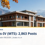 JKSSB Class-IV (MTS) Recruitment 2026: 2,863 Posts, Apply Online