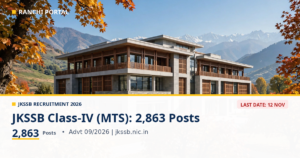 JKSSB Class-IV (MTS) Recruitment 2026: 2,863 Posts, Apply Online