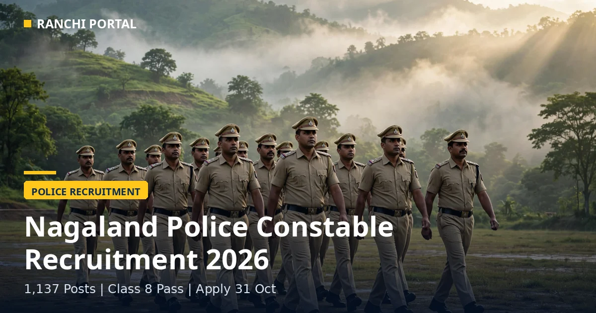 Nagaland Police Constable Recruitment 2026 - 1,137 GD posts, last date 30 November 2026