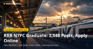 RRB NTPC Graduate Recruitment 2026: 3,548 Posts, Apply Online