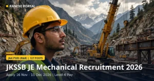 JKSSB JE Mechanical Recruitment 2026: 127 Posts, Apply Online