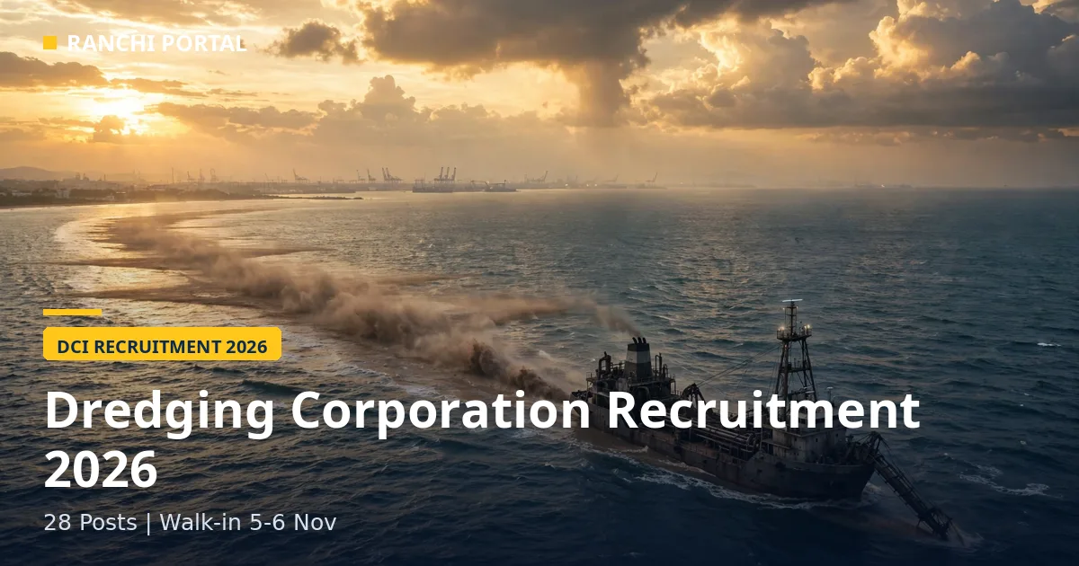 DCI Recruitment 2026 — 28 trainee posts walk-in 5-6 November