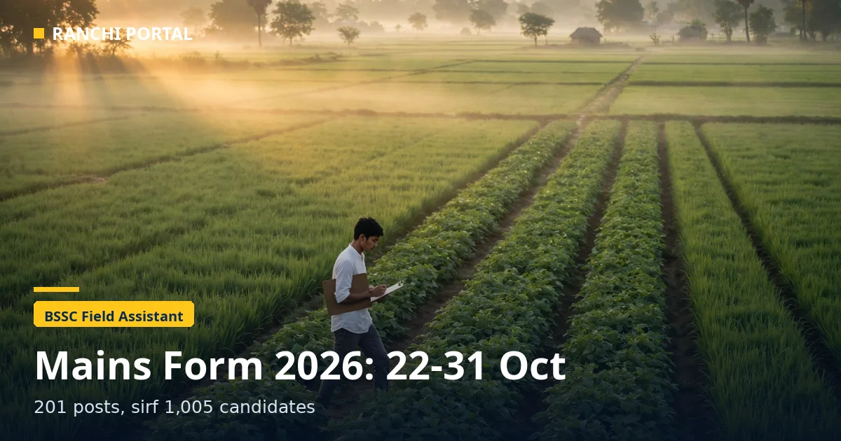 BSSC Field Assistant Mains Form 2026 — 201 posts, form window 22-31 Oct