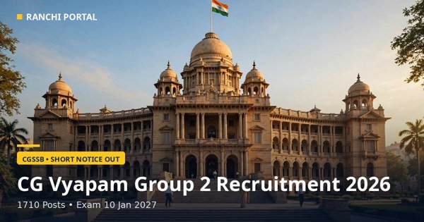 CG Vyapam Group 2 Recruitment 2026 — 1710 posts short notice