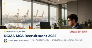 DGMA MSA Recruitment 2026: 30 Posts, Rs. 75,000/Month