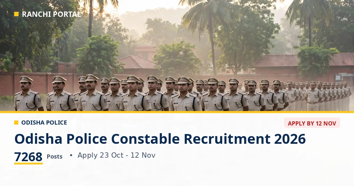 Odisha Police Constable Recruitment 2026 — 7268 Posts