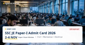 SSC JE City Intimation Slip 2026 OUT: Download City Slip