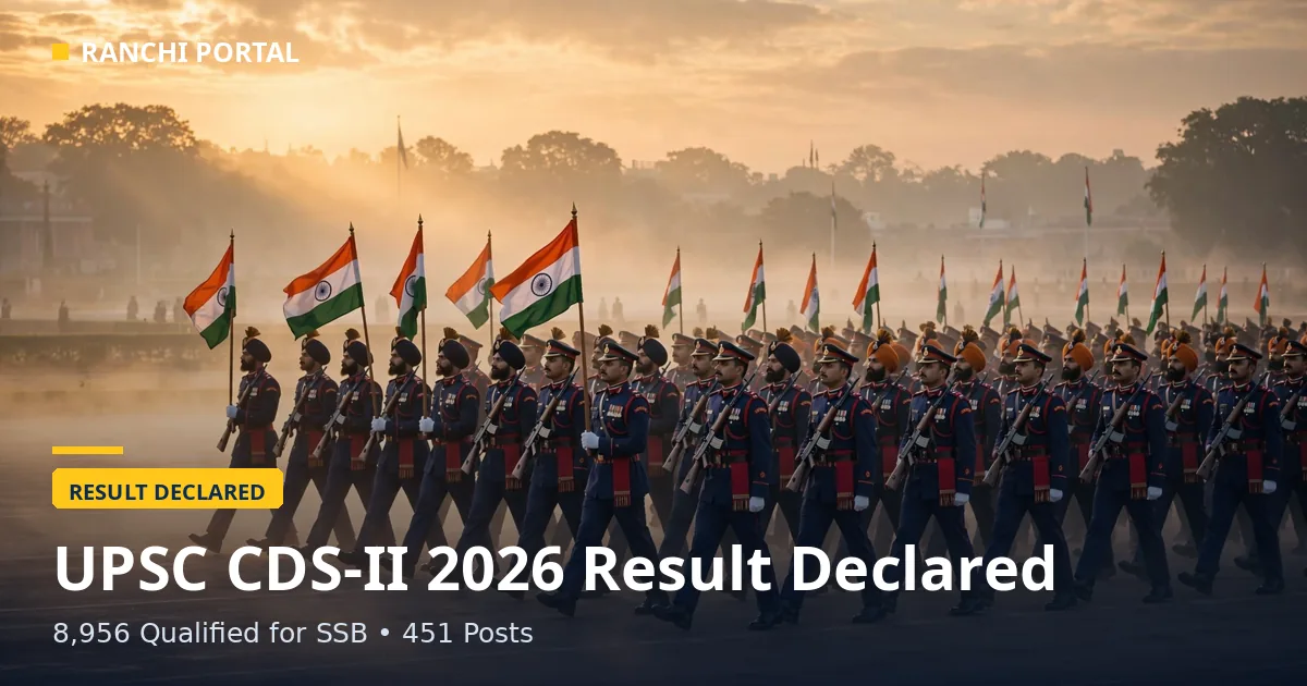 UPSC CDS 2 Result 2026 declared — 8,956 candidates qualified for SSB interview, 451 posts