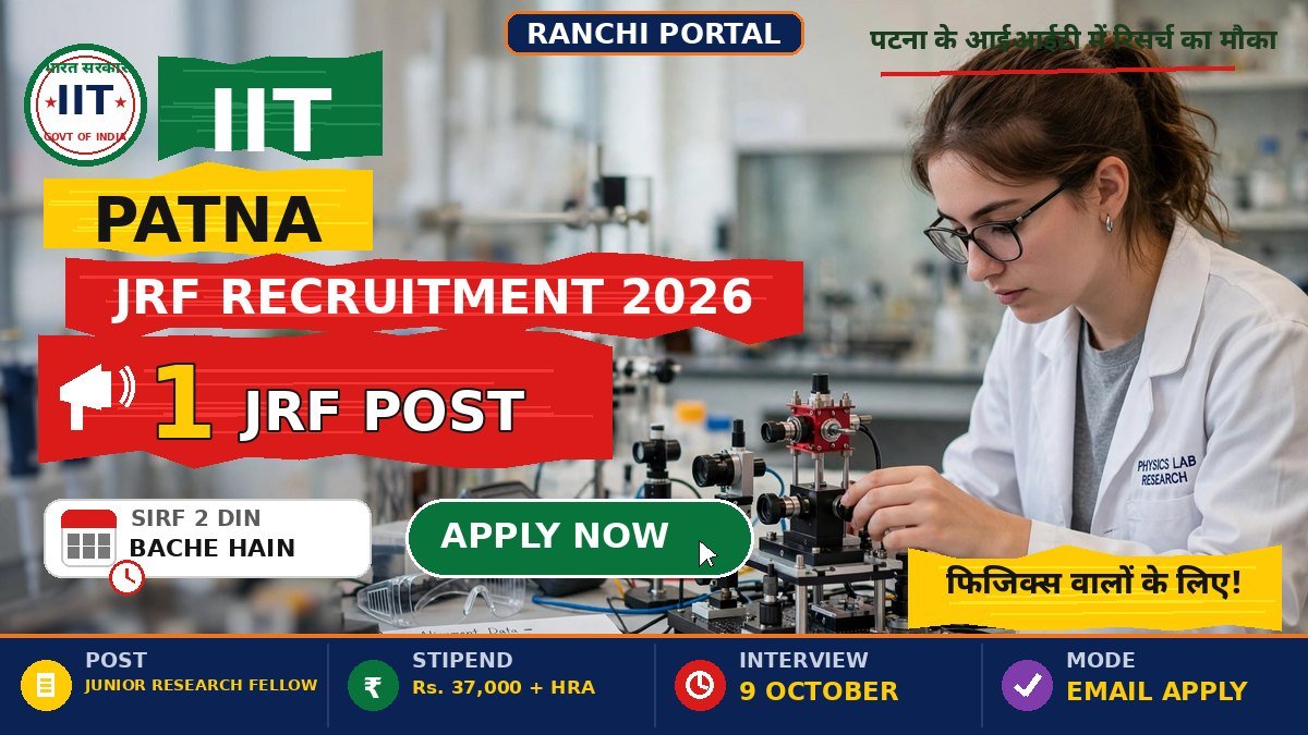 IIT Patna Junior Research Fellow JRF Recruitment 2026