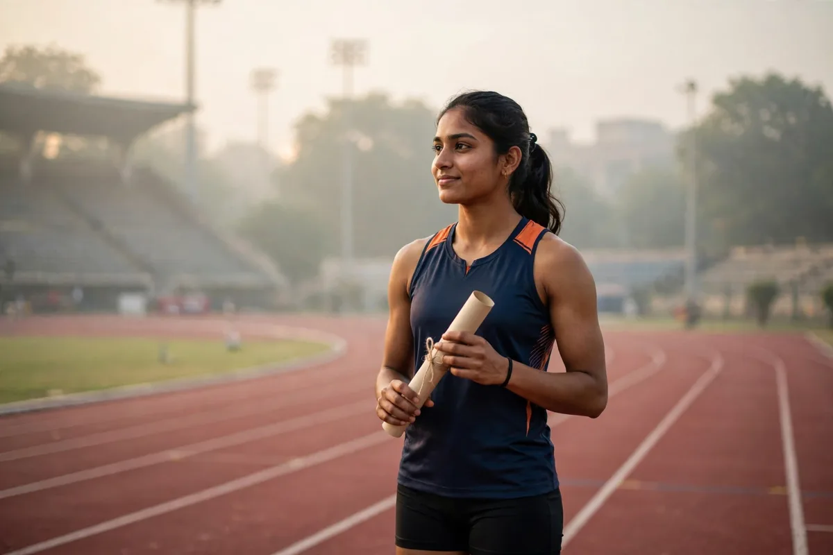 Income Tax Delhi Sports Quota Recruitment 2026 — young athletes training on a sports ground in Delhi
