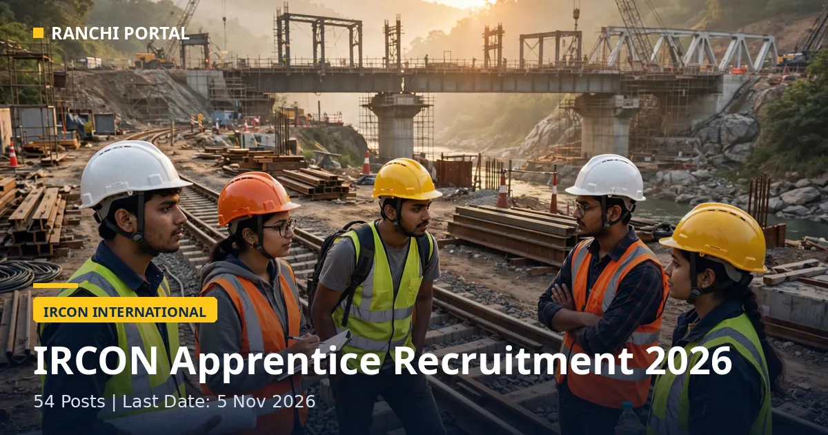 IRCON Apprentice Recruitment 2026 54 Posts