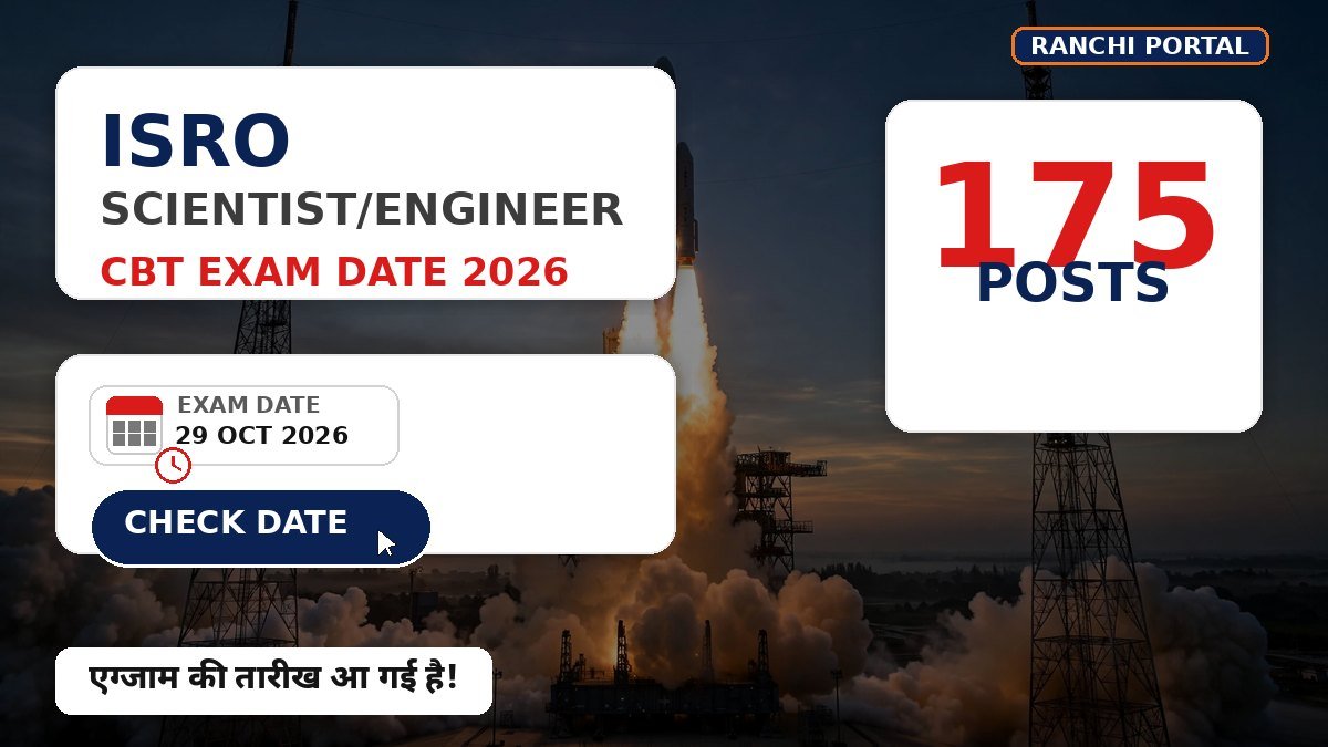 ISRO Scientist Engineer Exam Date 2026 — CBT on 29 October for 175 posts, admit card expected soon