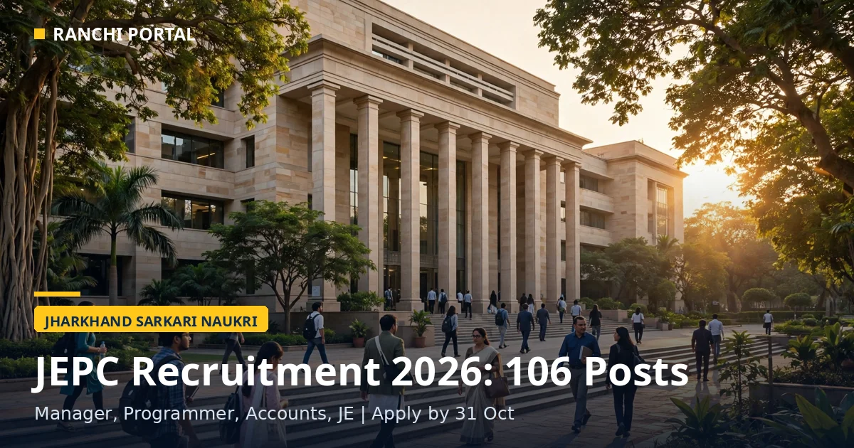 JEPC Recruitment 2026 - 106 Manager, Programmer, Accounts Officer and Junior Engineer posts, apply online by 31 October 2026