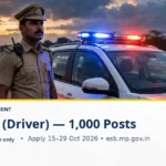 MP Police Constable Driver Recruitment 2026: 1000 Posts MP Police Constable Driver Recruitment 2026 — 1000 posts, police SUV highway scene, apply by 29 October