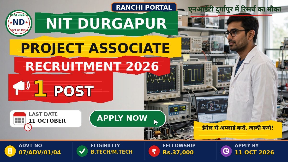 NIT Durgapur Project Associate-I Recruitment 2026 — Email Apply by 11 October