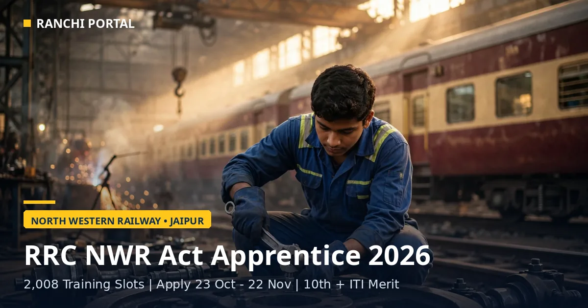 RRC NWR Act Apprentice Recruitment 2026 — 2,008 training slots