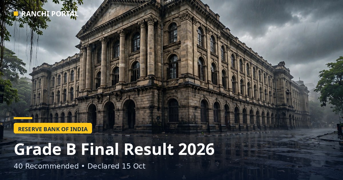 RBI Grade B Final Result 2026: Merit List Out