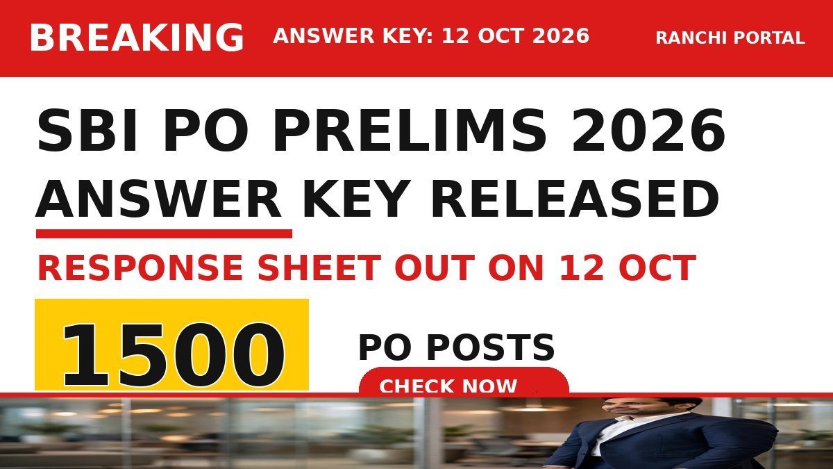 SBI PO Prelims Answer Key 2026 — response sheet released 12 Oct 2026, 1500 posts