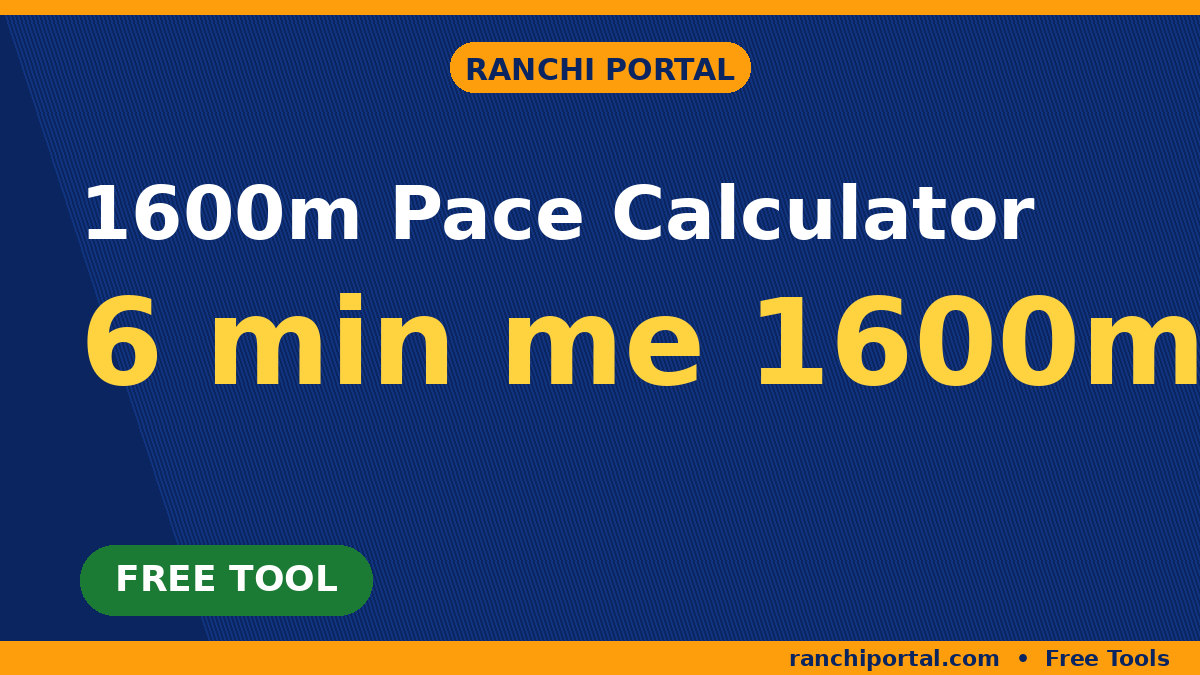 1600m Pace Calculator — target time se lap-by-lap pace plan