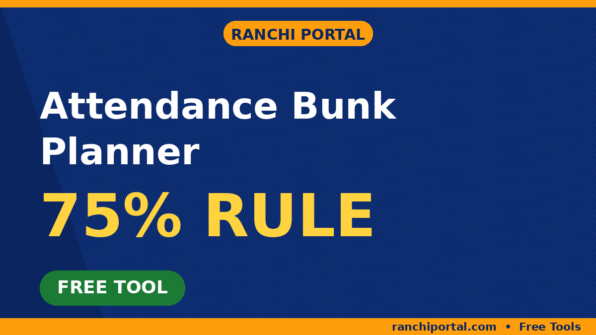 Attendance % + Bunk Planner — free college attendance calculator