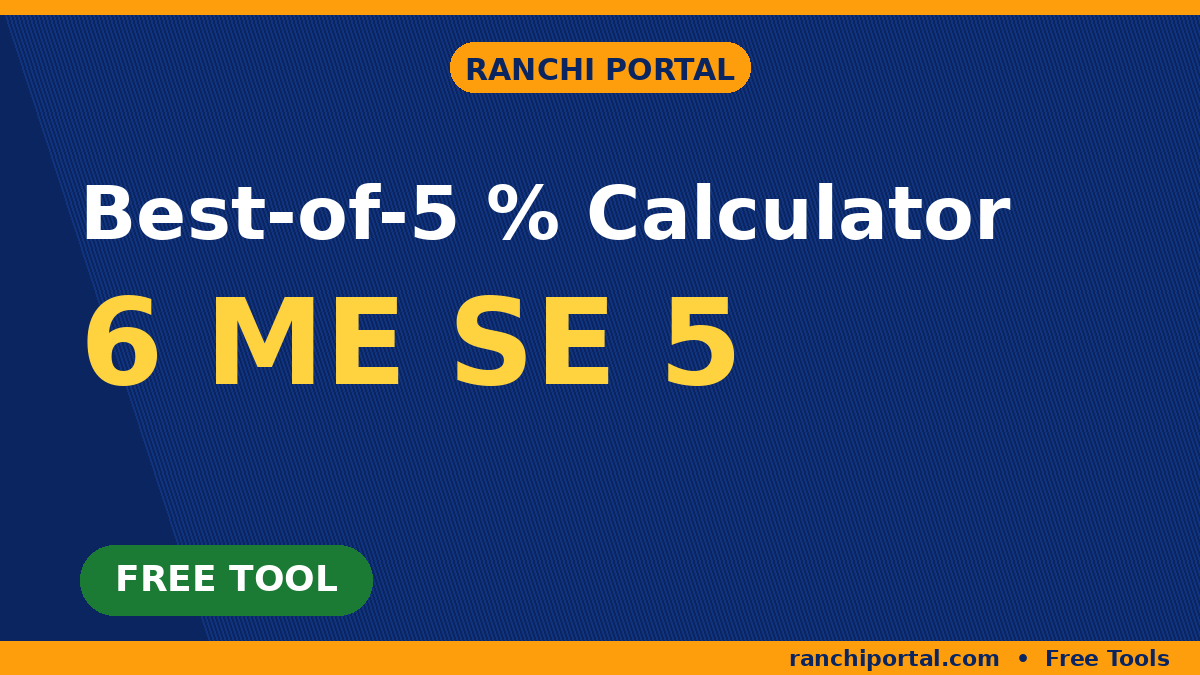 Best-of-5 % Calculator — JAC/CBSE Class 10 ke liye free percentage tool