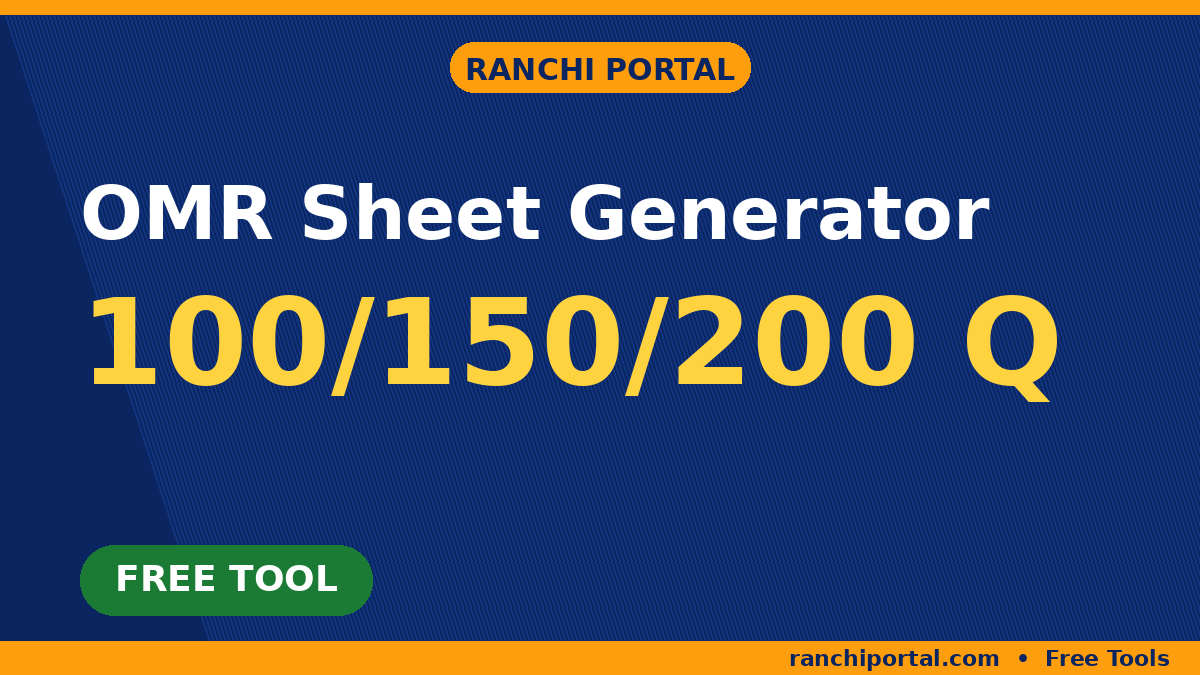 OMR Sheet Generator — free printable OMR sheet (100/150/200 questions)