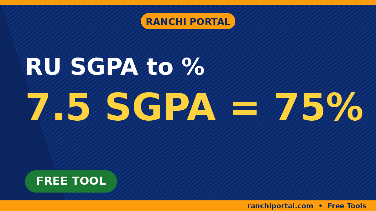 RU SGPA to Percentage — Ranchi University official formula calculator