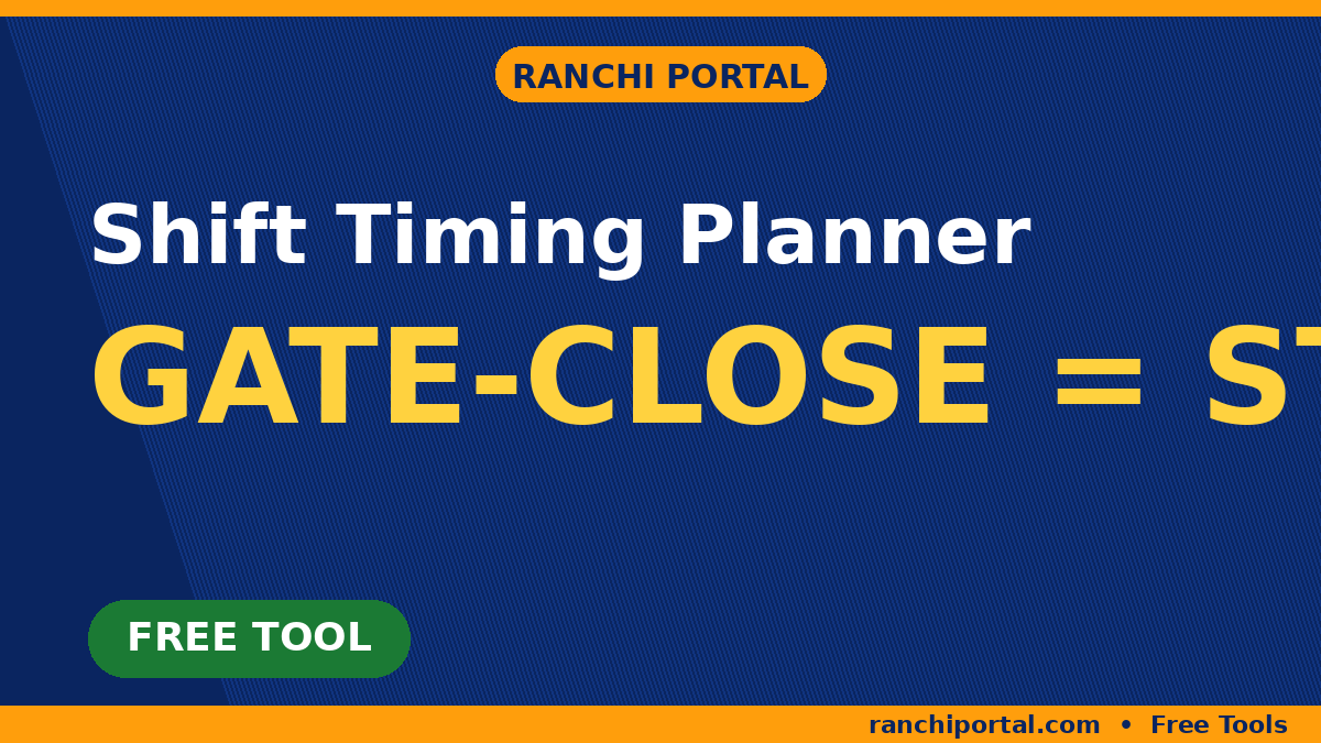 Shift Timing Planner — exam day ka poora time plan, free tool
