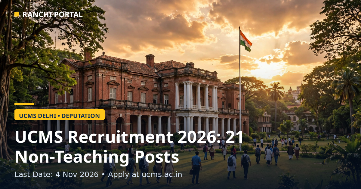 UCMS Recruitment 2026 – 21 non-teaching posts on deputation