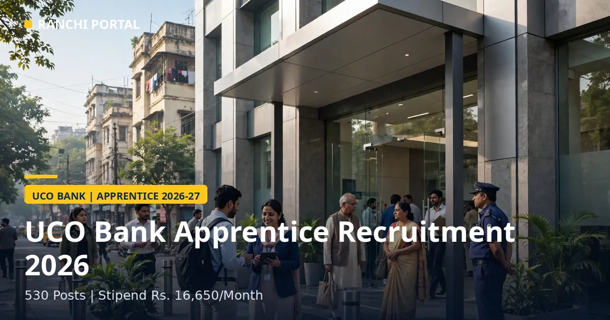UCO Bank Apprentice Recruitment 2026 — 530 seats, stipend Rs 16650 per month