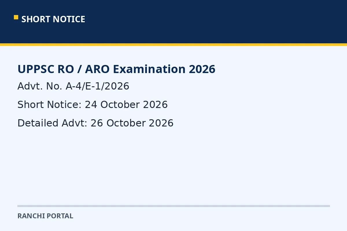 UPPSC RO ARO recruitment 2026 short notice 501 posts
